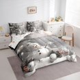 thumbnail image 3 of Homewish Grey White Snowman Twin Bedding Sets 7-Piece, Dreamy Christmas Snowflake Bedding Comforter Set, Teens Kids Boys Girls Reversible Sheet Sets, Super Cozy Room Decor, 3 of 7