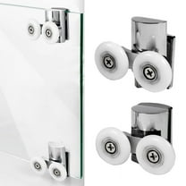 AFQH Shower Door Roller Top Bottom Pulleys Dual Wheels Bathroom Sliding Door Hanging Wheel Shower Door Replacement Roller 4-8mm Glass