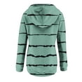 thumbnail image 6 of Jinhomg Trendy Striped Sweatshirt for Women Lightweight Comfy Long Sleeve Button Collar Pullovers Fall Casual Loose Drawstring Hoodies with Pocket Green XL, 6 of 7