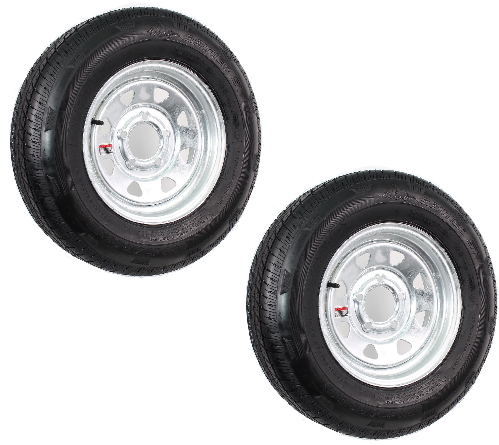 5-4.5 Spoke Wheel Silver Trailer Tire On Rim Radial ST175/80R13 LRC 1360 Lb