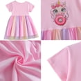 thumbnail image 6 of IPIO Girls Donut Unicorn Dress, Pastel Rainbow Tulle Dress with Cute Animal Print, Short Sleeve Birthday Party Outfit, 6 of 6