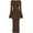 Brown, variant on Women's Bodycon Maxi Dress Fall Fashion Long Bell Sleeve Ruched Fitted Elegant Cocktail Party Slit Dresses