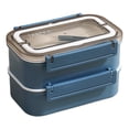 thumbnail image 1 of PENGXIANG 1 Set 800/1600ML Lunch Box 304 Stainless Steel Water-filled Heating Food Container for Office, 1 of 8