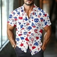 thumbnail image 5 of JGNGSHN Men's American Flag Shirt 4th of July Casual Short Sleeve Vacation Button Down Beach Shirt Independence Day Summer Vacation T-Shirt, 5 of 10