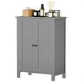 thumbnail image 4 of ZENY Wooden 2 Door Bathroom Cabinet Storage with 3 Shelves Free Standing 31.5" H, Gray, 4 of 12