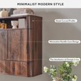 thumbnail image 6 of Modern Minimalist Bathroom Medicine Cabinet with Adjustable Shelf, Sliding Drawer and Magnetic Push Latch, Above Toilet Wall Mounted Hanging Storage Cabinet, Brown, 6 of 13