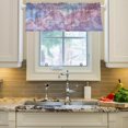 thumbnail image 3 of Dreamtimes Blue Purple Marble Texture Valance Curtains for Kitchen or Bathroom, 54x18in Valances Window Treatment Rod Pocket Drape Light Filtering Living Room Bedroom Decor, 3 of 6