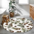 thumbnail image 5 of Sage Green Christmas Round Rug 3ft Washable Circle Entryway Rugs Non Slip Pine Cones Xmas Botanical Area Rug Indoor Floor Carpet for Bedroom Kitchen Living Room Home Office Dining Room Nursery, 5 of 8