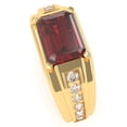 thumbnail image 3 of Men's Lab-Created Ruby Diamond Channel Ring In Solid 14k Yellow Gold, 3 of 6