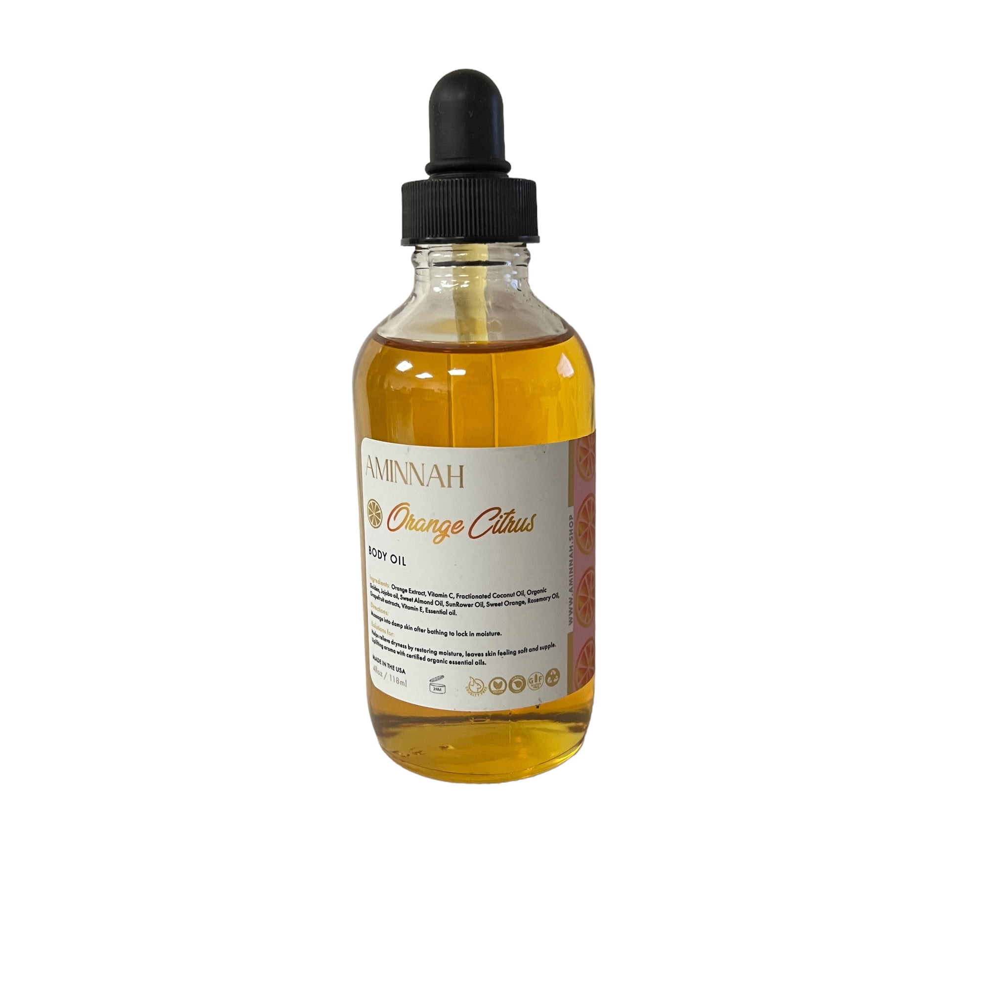 Aminnah Orange Citrus Body Oil 4 fl oz