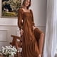 thumbnail image 4 of Vestido informal de verano para mujer, escote cuadrado con volantes, cintura alta, vestidos de cóctel para fiesta, regalo para mujer, 4 of 6