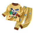 thumbnail image 1 of Fshinging Children Clothes Set Cute Cartoon Animla Print Long Sleeve Tops And Pants 2 Piece Set Tenue Garçon Size 5-6 Years, 1 of 3