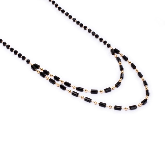 Collar Gargantilla Ametrinaa para Mujer con Piedra Negra Chapa de 18k