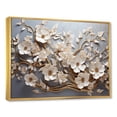 thumbnail image 3 of Designart "Blossoms in White Orchid Tree Garden I" Oversized Floral Framed Wall Art - Modern Farmhouse Gold Abstract Floral Living Room Framed Canvas Art, 3 of 7