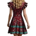 thumbnail image 6 of CHUMUD Summer Dresses for Women Boho Floral Sleeveless Mini Dress V-Neck A-Line Retro Short Dress Vacation, 6 of 6