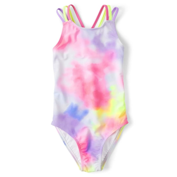 Traje de baño The Children's Place Neon Peony para niñas XL (14)