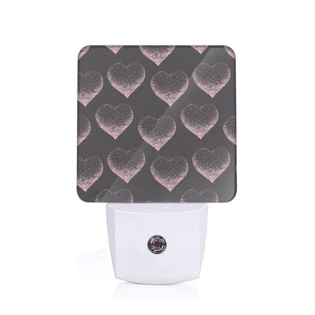 Fotbe pink hearts Luz Nocturna LED, Luz de Noche con Sensor de Luz Natural de Anochecer a Amanecer, Se Enchufa a la Pared, Blanco Cálido 0.5W-EU