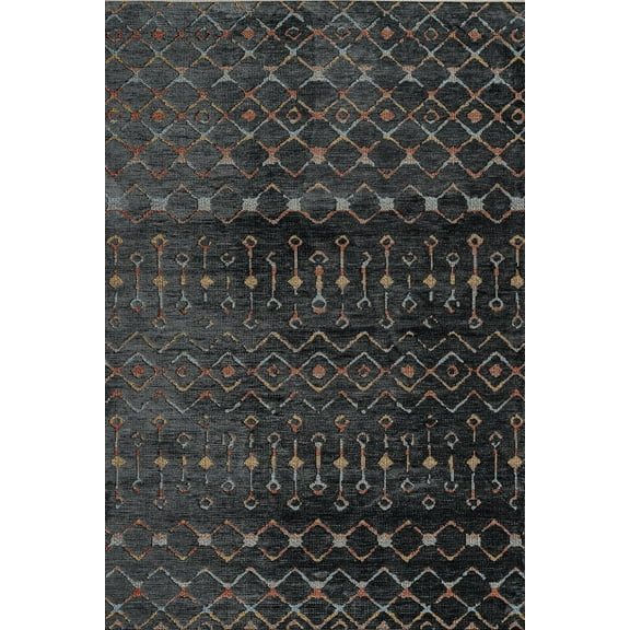 Black Geometric Area Rugs for Living Room Washable Rugs Boho Moroccan Area Rug Soft Neutral Geometric Bohemian Carpet Distressed Indoor Rug for Bedroom Dining Room Office Foldable Nonslip Rug