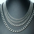 thumbnail image 5 of Basic Punk Stainless Men's Chain Necklace Stainless Steel Color Male Choker Gift, 5 of 6