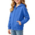 thumbnail image 5 of Jalioing Zipper Up Hoodies for Kids Fall Solid Casual Long Sleeve Sweatshirt Jacket Boys Girls Outerwear with Pocket, 5 of 7