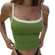 thumbnail image 1 of Playeras,Blusas y Tops,Ropa para Mujer Camisetas Sin Mangas Para Mujer Pure Color Knit Wild Sexy cintura alta sin mangas un hombro Slim Fit ombligo chaleco tirantes (Green, S), 1 of 7