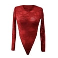 thumbnail image 1 of Gibobby Conjunto de lencería de encaje Día de San Valentín Día de San Valentín Leotardo largo de encaje elástico para mujer, mono con parte superior de cuerpo Floral de m(Vino, M), 1 of 4