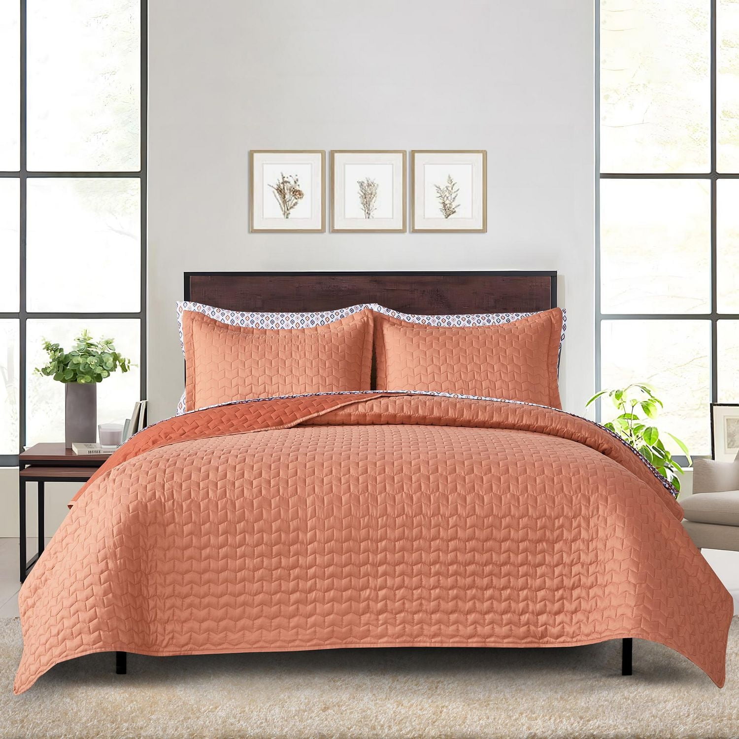 Mainstays All in One Lightweight Quilt Set and Sheet Set -7 Piece ...