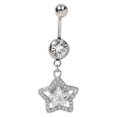 thumbnail image 5 of jiaroswwei Belly Button Ring Rhinestone Love Heart Butterflies Five-pointed Star Pendant Sexy Hypoallergenic Stainless Steel Navel Body Piercing Dangle Ring Fashion Jewelry Gift, 5 of 8