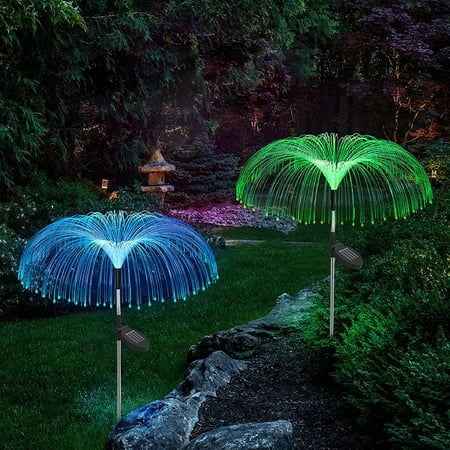 

Giugt Solar Garden Lights Solar Firework Lights 2 Pack Solar Garden Lights Outdoor Waterproof 7 Color Changing Firework Lights for Garden Patio Walkway Pathway Party Wedding Decorative