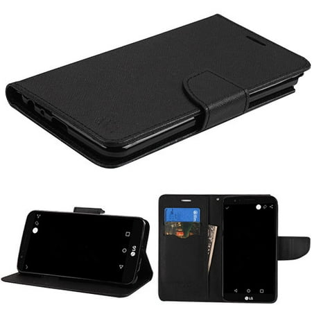 Fli Series - LG Stylo 3 Phone Case Leather Fli pWallet Credit Card / Cash Slots Cover Stand Pouch Folio Book Style Magnetic Buckle BLACK