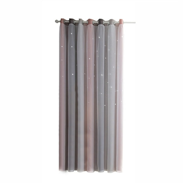 Graflsoa Gradient Sheer Star Pattern Curtain in Gray - 100cm x 130cm, Available in Multiple Colors and Sizes, Perfect for Adding a Touch of Elegance to Any Room.