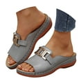 thumbnail image 1 of Dakaela Womens Orthopedic Sandals Arch Support Wedge Platform Shoes Summer Casual Slides Grey 7.5, 1 of 8