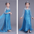 thumbnail image 4 of HAWEE Princesse Elsa 2 Déguisements de Robe avec Longue Cape Brillante pour Fête d'Anniversaire, 4 of 6