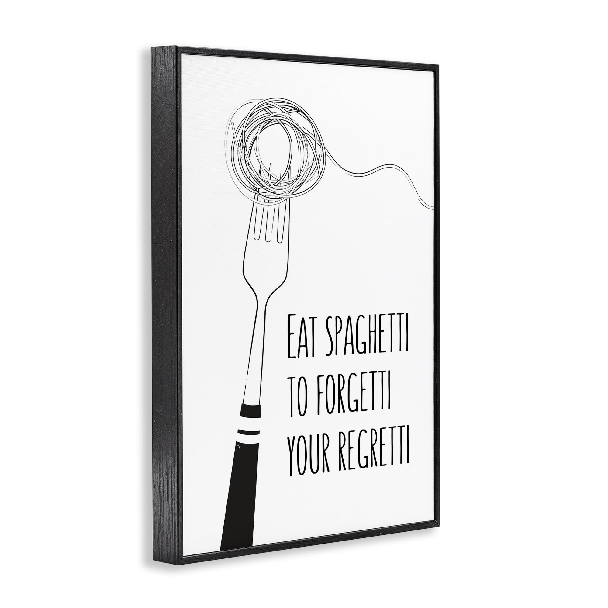 Stupell Industries Funny Spaghetti Sass Black Framed Giclee Art, design by Martina Pavlova