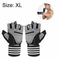 thumbnail image 2 of Weight Lifting Gloves for Gym and Exercise, Wrist Support Weightlifting Gloves Palm Protection- Grey, 2 of 5