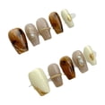 thumbnail image 6 of press on nails Purely hand-made wear-on nails Maillard short ladder nail pieces advanced stall nail stickers finished products, 6 of 9