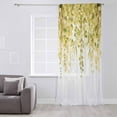 thumbnail image 3 of Yellow Eucalyptus Leaves Semi Sheer Curtains Drapes for Living Room,Bedroom,French Doors Window 72 Inches Long,Spring Floral Summer Botanical Rod Pocket Chiffon Curtain Drapery Voile Draperies Panel, 3 of 6