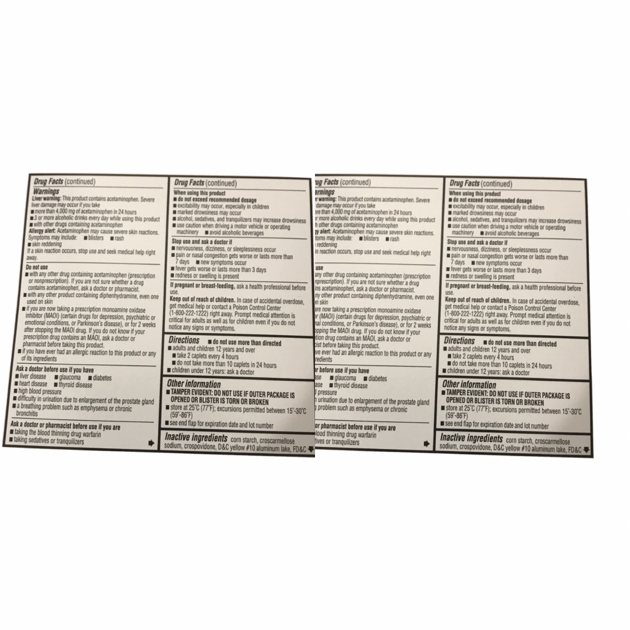2 Assured Allergy Plus Sinus Headache Antihistamine Nasal Decongestant Diphenhydramine Hcl Phenylephrine Hcl And Acetaminophen 12 Caplets Each Walmart Com Walmart Com