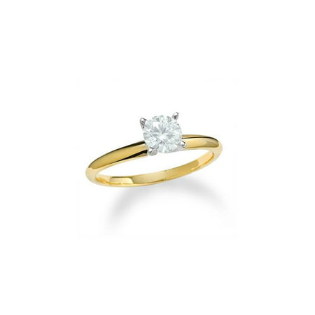 Solitaire Engagement Ring Band Vintage Prong Set Diamond 5/8 Ct 14Kt Yellow