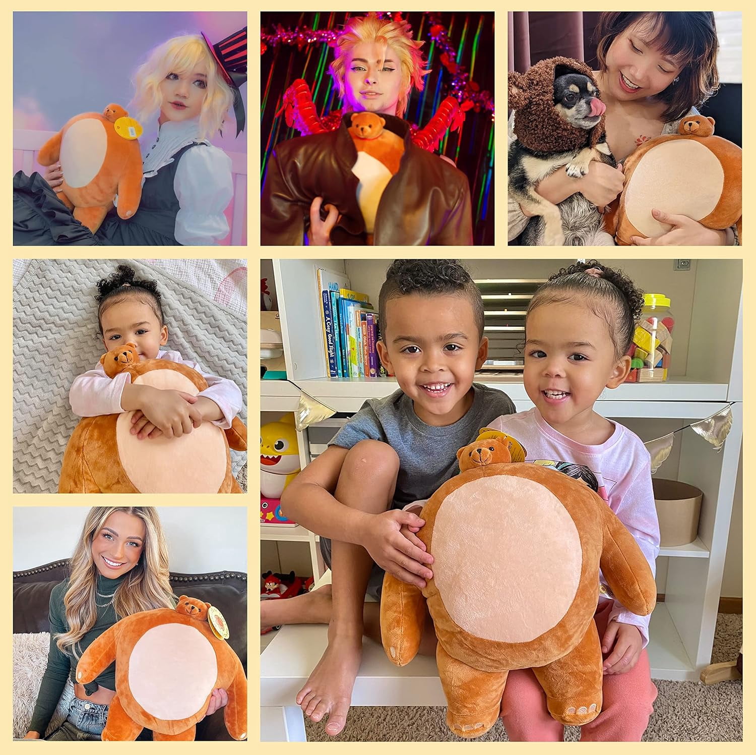 18.5 inch Pip Bear for Girls and Boys, Adorable and Big Plushies, Little Head Bear, Stuffed Animal