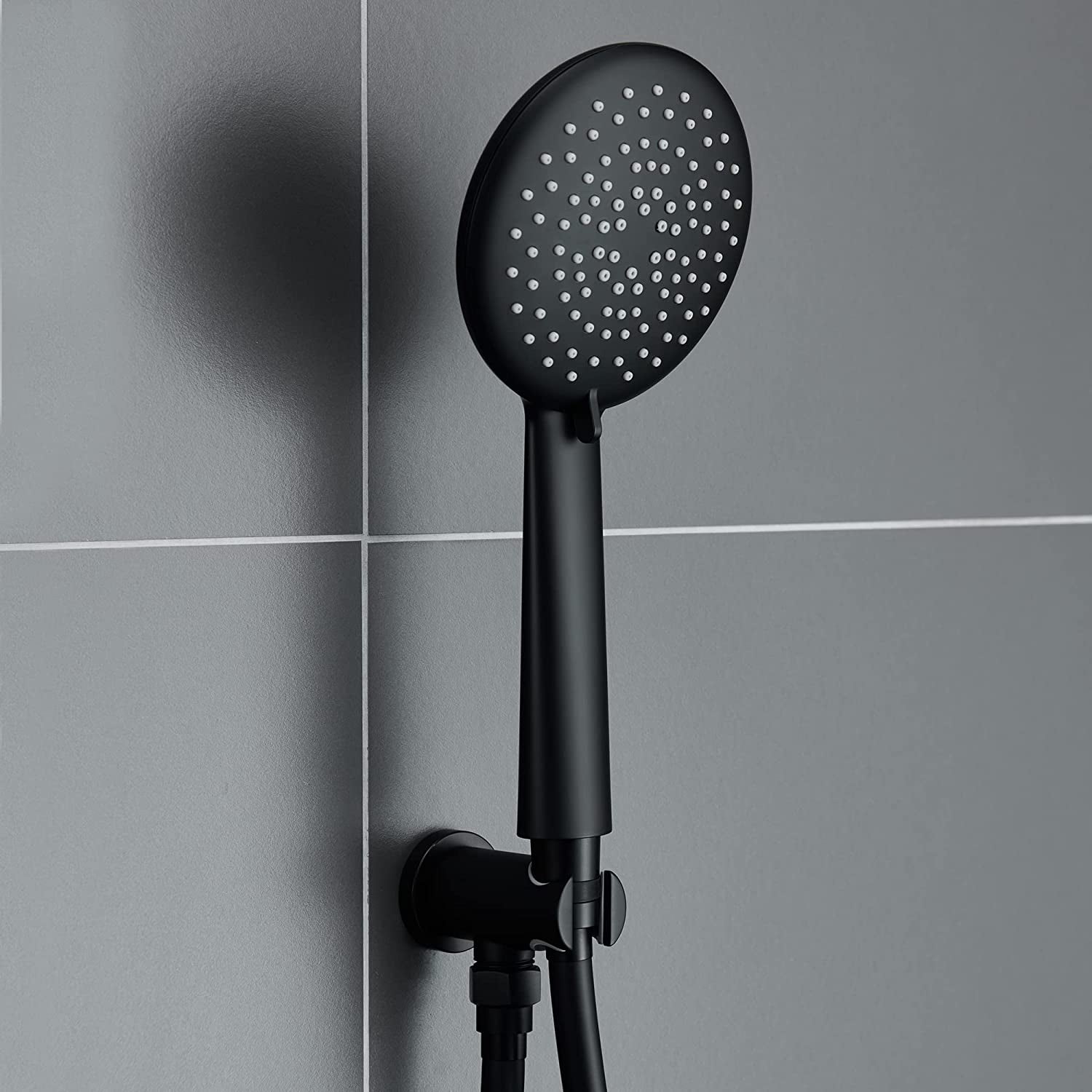 Shower System, Wall Mounted Shower Faucet Set for Bathroom with High  Pressure 12 Stainless Steel Rain Shower head and 5-Mode Handheld Shower Set,  2 Way Shower Valve Kit, Matte Black 