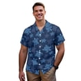 thumbnail image 3 of Garronmavis Blue Turtle Couple Matching Outfit Husban and Wife Clothing Men's Short Sleeve Shirt Summer Beach Tops and Women's V-neck Dress A-Line Party Dresses Size 2XL, 3 of 6