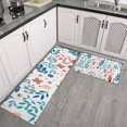 thumbnail image 2 of Pioneer Flower Floral Print Pattern Kitchen Rugs Sets Of 2,Anti Fatigue Kitchen Mat Rugs Non Slip Washable,Decorative Kitchen Floor Mats for Kitchen,Sink,Laundry,17"x30"+17"x47", 2 of 7