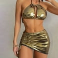 thumbnail image 5 of Tponi Slimming Swimsuits For Women One-Piece Elastic Gold Tankinis For Women On Clearance S, 5 of 7