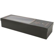 HOMEMAXS Paper Flower Gift Box for Decor with Clear Window Easy to Carry Black 7x4.5x10 inch