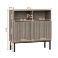 thumbnail image 4 of VERDALAY Aparador con 2 puertas Armario buffet de madera Patas de acero elevadas Armario para cubiertos Compartimentos abiertos Armario para vajilla Armario para cafetera para cocina Dormitorio, 4 of 10