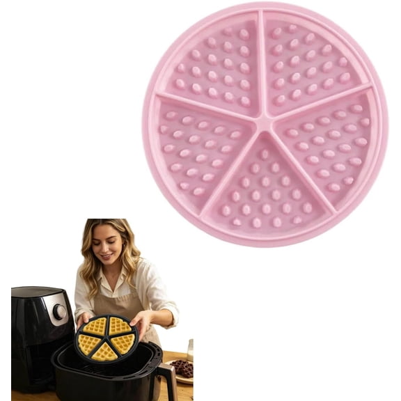 Round Waffle Silicone Mold – Non-stick Baking Tray for Cookie, Chocolate & Cake, Ideal for Cookie Chocolate Maker(RL Pink 1 PC)