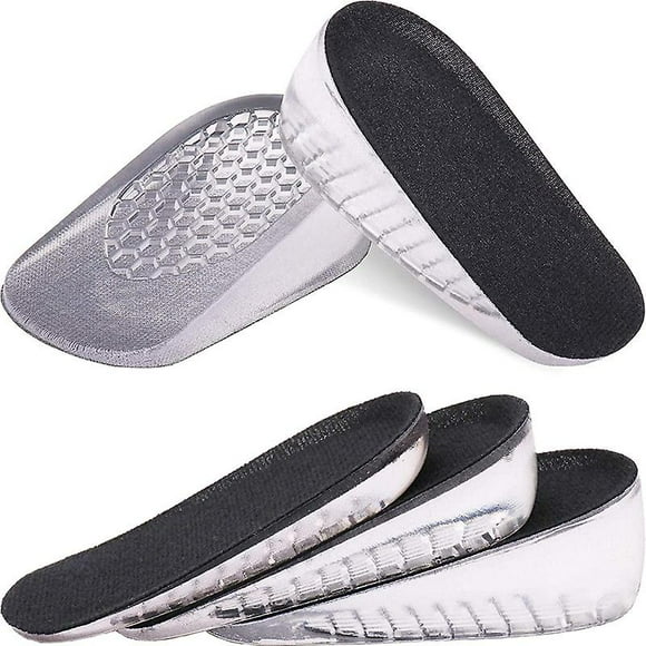 Gel Height Increase Insoles, Invisible Shoe Lifts Inserts, Elastic Shock Absorption Heel Cushion Pads 3 Heights For Women