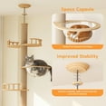 thumbnail image 7 of Heynemo Floor to Ceiling Cat Tree Tower Adjustable Height Multi-Level with Acrylic Capsule Sisal Scratching Posts Stable Stylish for Kittens & Large Cats, 7 of 7