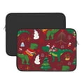 thumbnail image 3 of Bingfone Dinosaur Christmas Happy New Year Laptop Sleeve Case 15 Inch, 360° Protective Computer Carrying Bag, 3 of 9